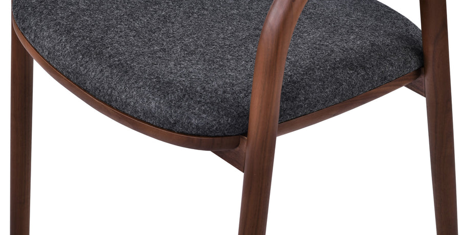 Elliot Upholstered Wood Armchair | Industrial Modern Dining Chair