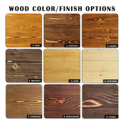 Ellis bookshelf,available in a variety of wood finishes including teak, chestnut, cherry, walnut, natural, espresso, oak, mahogany, and venge.