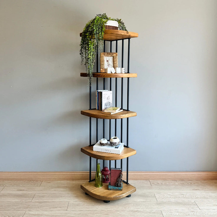 Fargo Solid Wood Corner Bookcase Mozilya