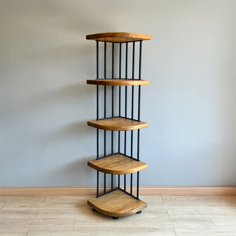 Fargo Solid Wood Corner Bookcase Mozilya