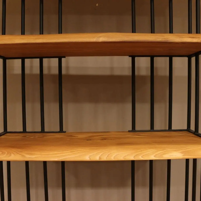 Fargo Metal Wood Bookcase | 6 Shelves Farmhouse Design