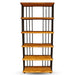 Side view of the Fargo Metal Wood Bookcase showcasing all six spacious shelves.
