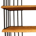 Full-length view of the Fargo Metal Wood Bookcase in a modern living room setting.