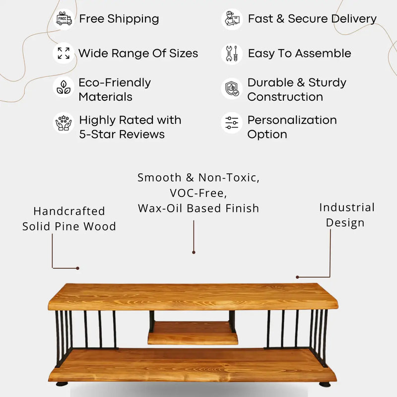 Fargo Solid Pine Wood TV Stand
