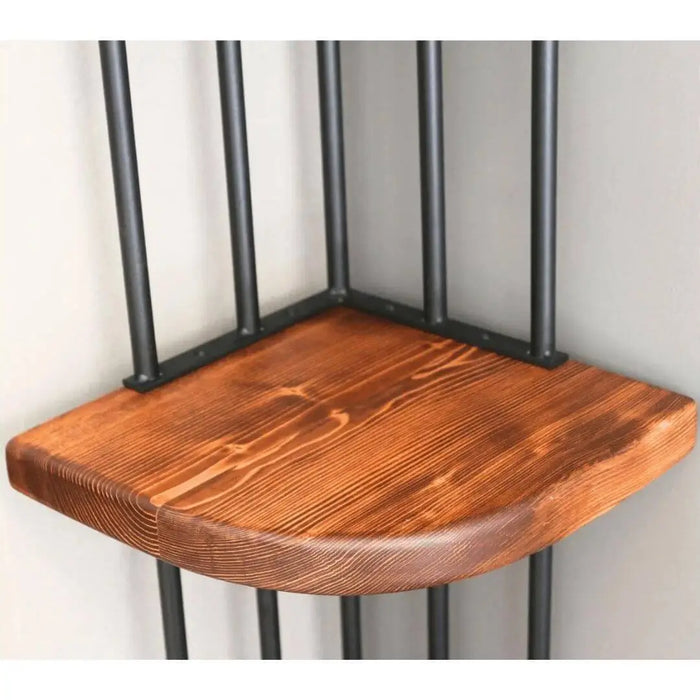 Fargo solid wood corner bookcase with a mix of books and plants for a functional yet decorative look.