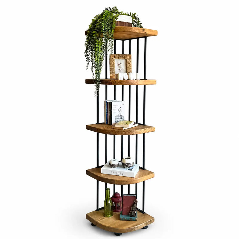 Fargo Solid Wood Corner Bookcase