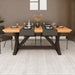 Top view of the Table, highlighting its smooth pine wood surface and clean lines.