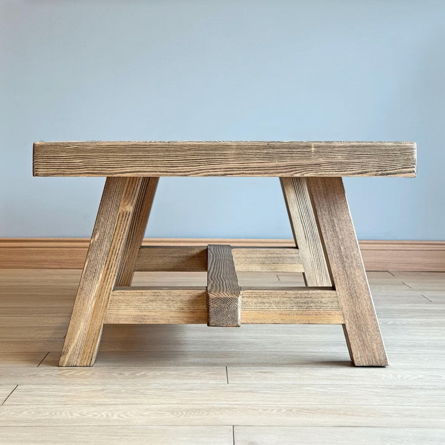 Harman Solid Wood Coffee Table – Rustic Rectangular Design Tomruque Wood Studios
