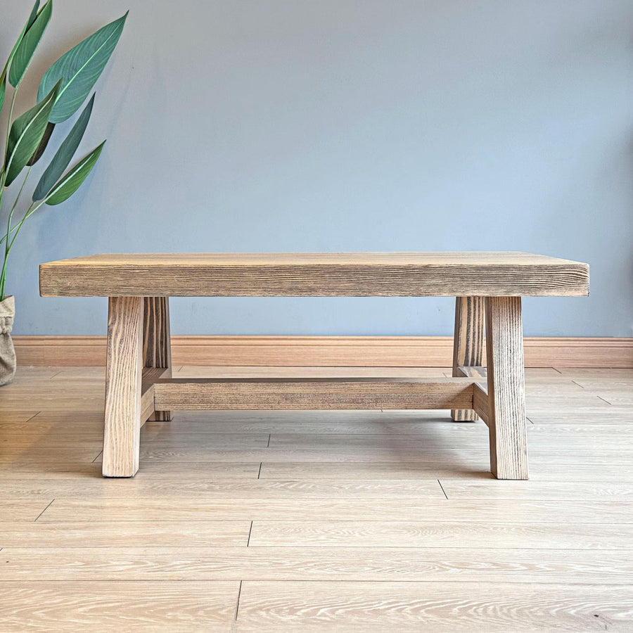 Harman Solid Wood Coffee Table – Rustic Rectangular Design Tomruque Wood Studios