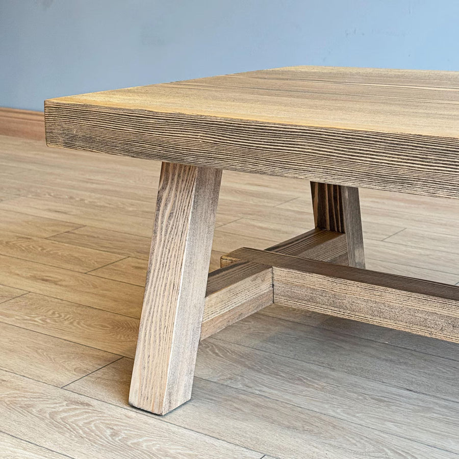 Harman Solid Wood Coffee Table – Rustic Rectangular Design Tomruque Wood Studios