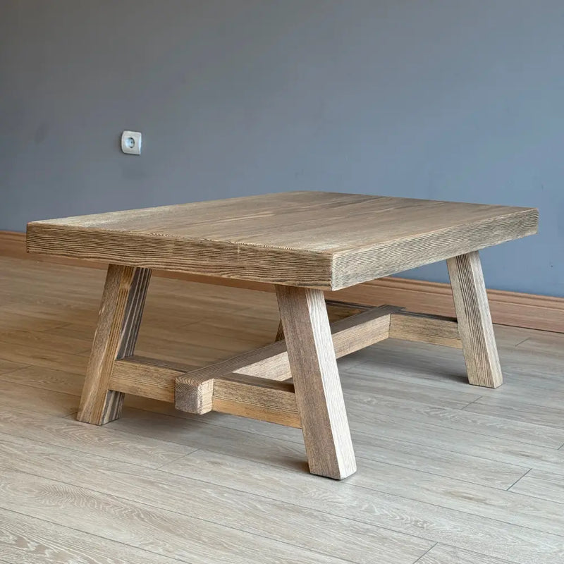 Harman Solid Wood Coffee Table – Rustic Rectangular Design