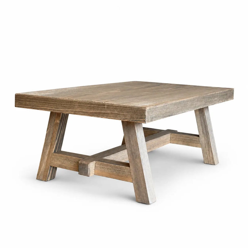 Harman Solid Wood Coffee Table – Rustic Rectangular Design