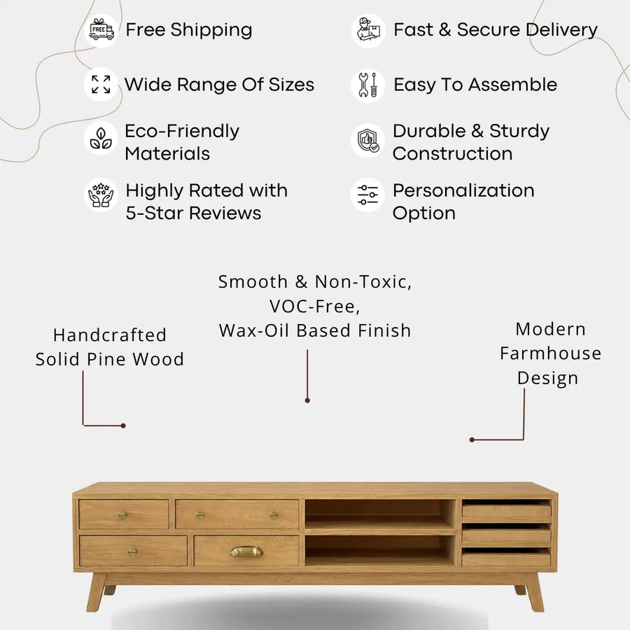 Harris Pine Wood TV Stand