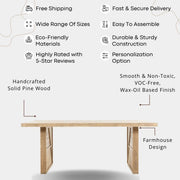 Helena Rustic Dining Room Table | Rectangle Farmhouse Design. Tomruque Wood Studios