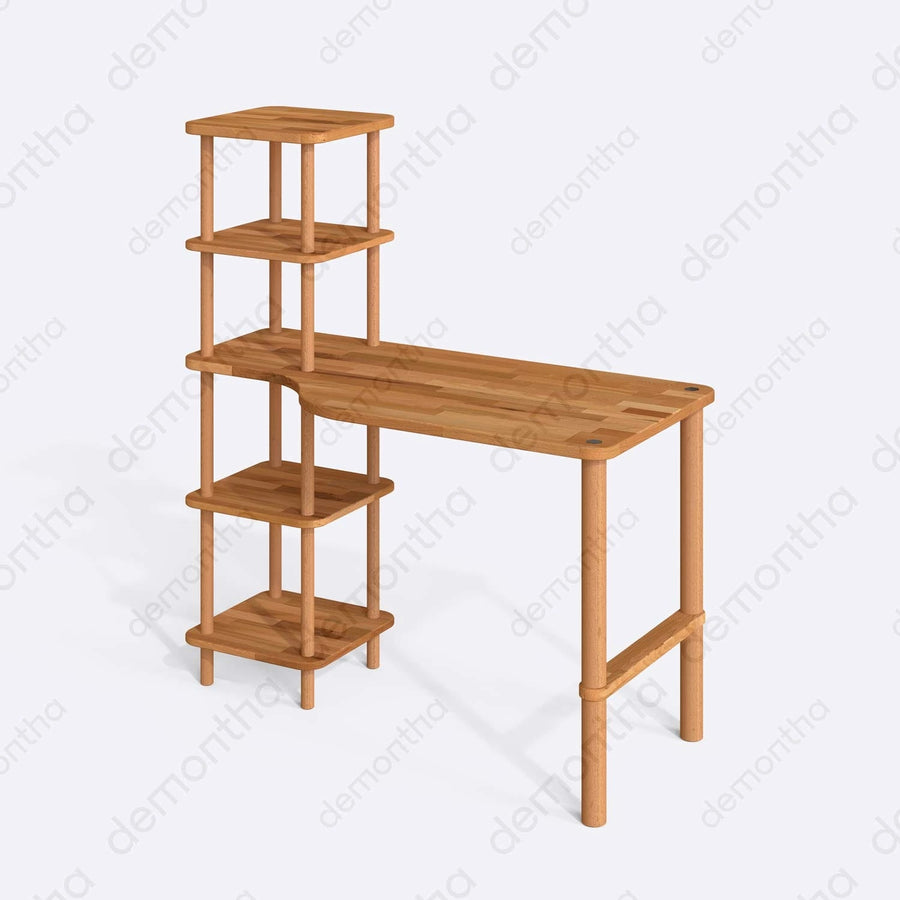 Hera Solid Beech Wood Computer Table Demontha