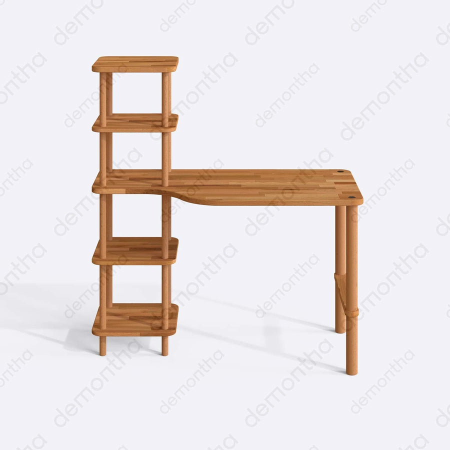 Hera Solid Beech Wood Computer Table Demontha