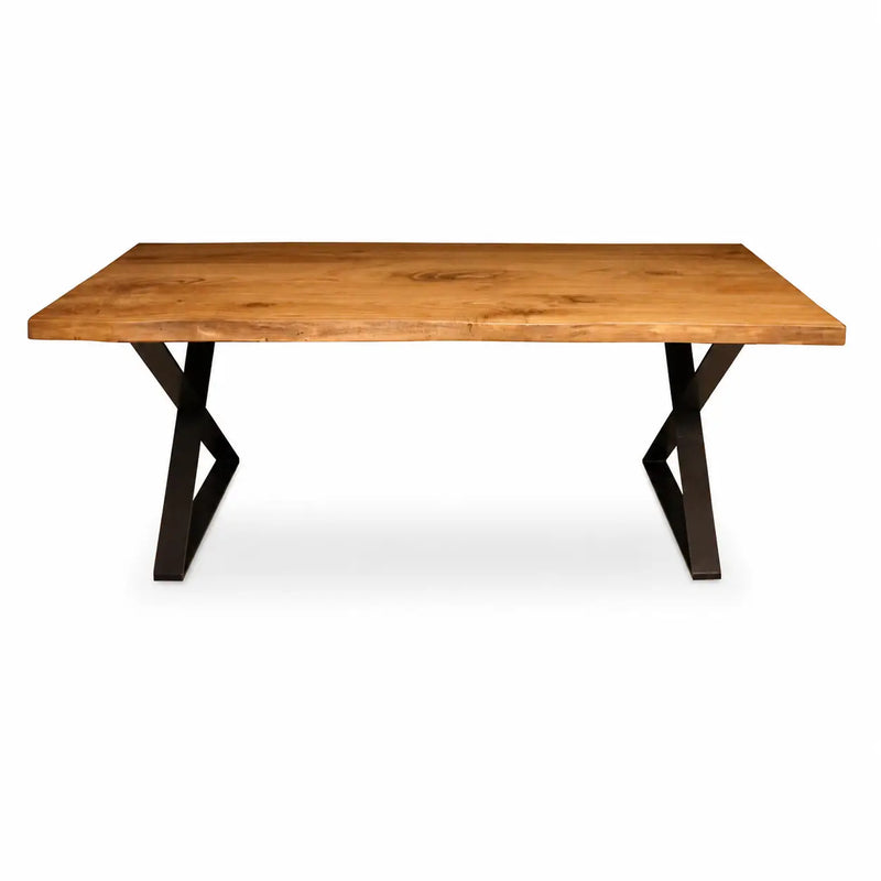 Heritage Solid Chestnut Wood Rectangle Dining Table – Live Edge Design