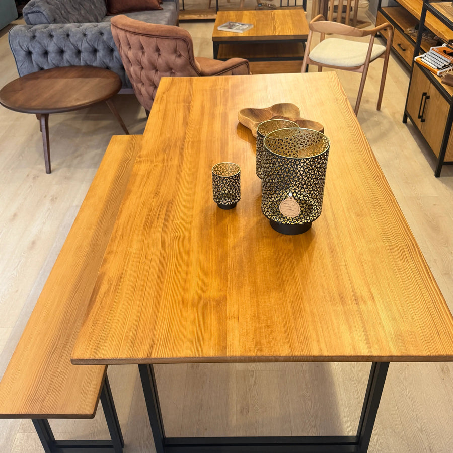 Kent 70.9" Rustic Wood Dining Table – Ready to Ship Mozilya