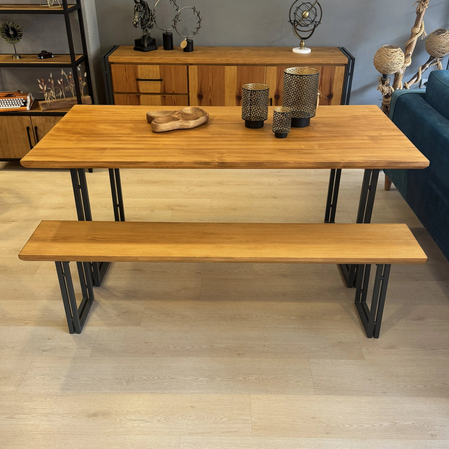 Kent 70.9" Rustic Wood Dining Table – Ready to Ship Mozilya