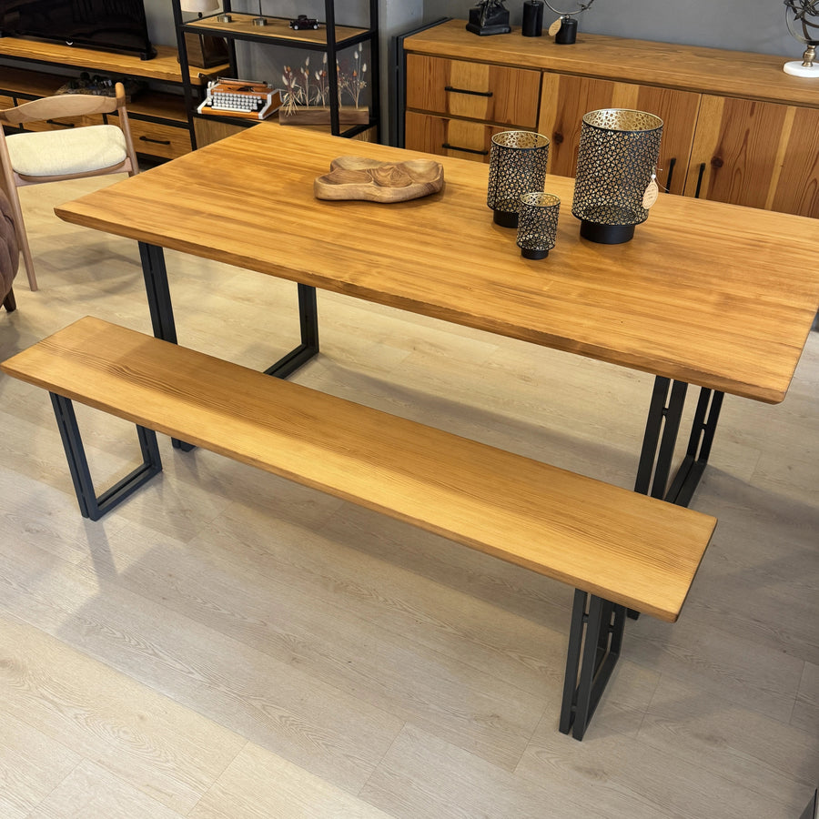 Kent 70.9" Rustic Wood Dining Table – Ready to Ship Mozilya