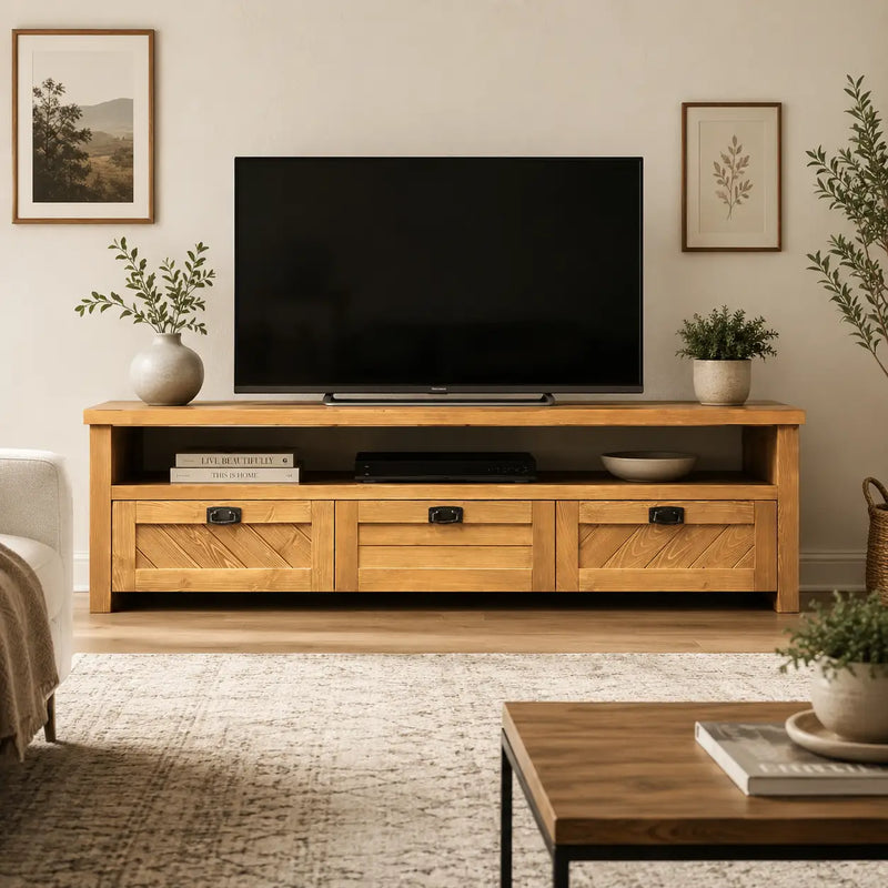 Kinston Solid Pine Wood TV Stand