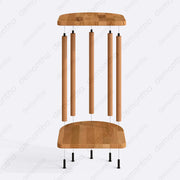 The Kyoto C-Shaped Wooden Side Table tucked under a sofa, demonstrating its functional and space-saving design for living rooms or small spaces.