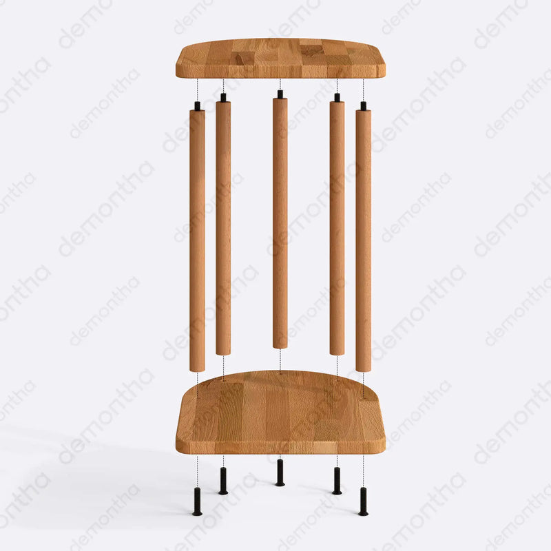 The Kyoto C-Shaped Wooden Side Table tucked under a sofa, demonstrating its functional and space-saving design for living rooms or small spaces.