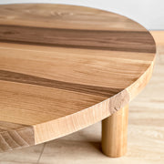Solid wood coffee table texture details