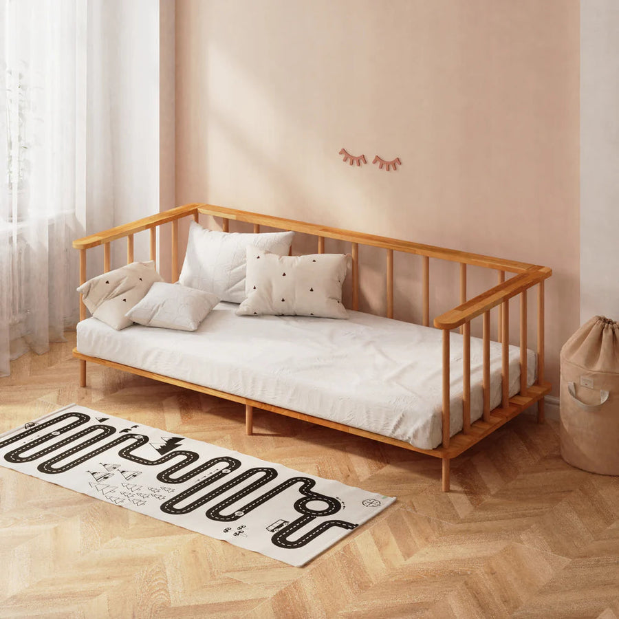 Linor Solid Beech Wood Kids Daybed | Minimalist Children’s Bed Frame Demontha