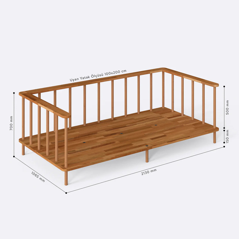 Linor Solid Beech Wood Kids Daybed | Minimalist Children’s Bed Frame