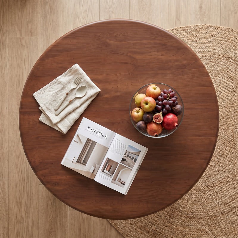 Liva Round Walnut Dining Table | Scandinavian Modern Design