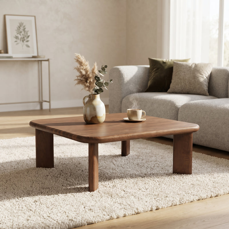 Liva Square Walnut Coffee Table | Scandinavian Modern Design