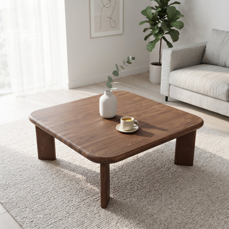 Liva Square Walnut Coffee Table | Scandinavian Modern Design