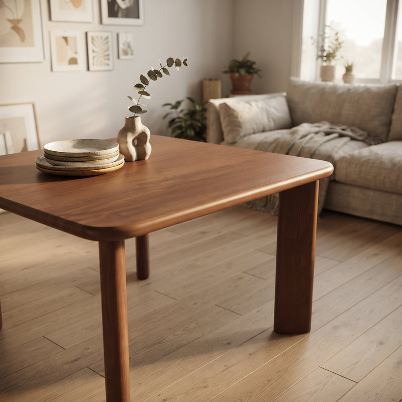 Liva Square Walnut Dining Table | Scandinavian Modern Design