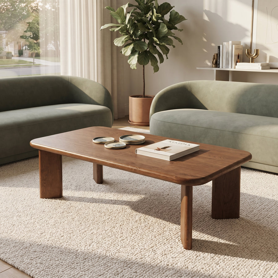 Liva Rectangular Walnut Coffee Table | Scandinavian Modern Design
