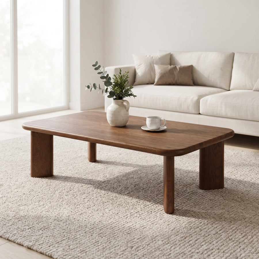 Liva Rectangular Walnut Coffee Table | Scandinavian Modern Design