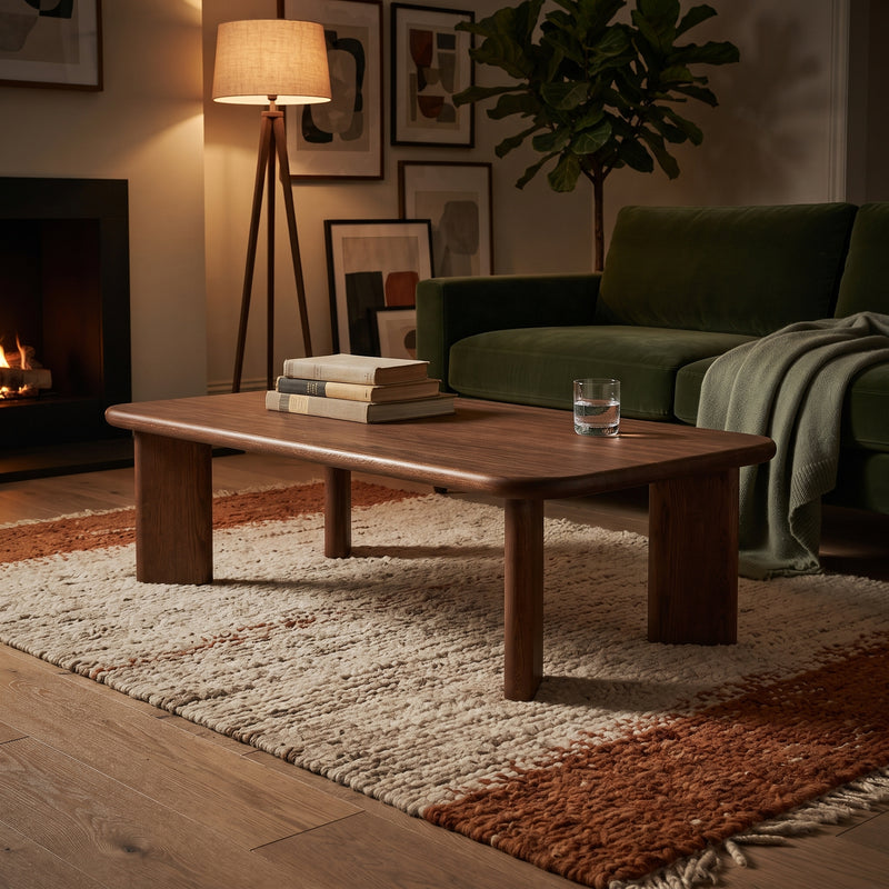 Liva Rectangular Walnut Coffee Table | Scandinavian Modern Design