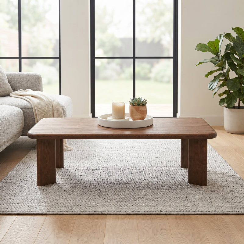 Liva Rectangular Walnut Coffee Table | Scandinavian Modern Design