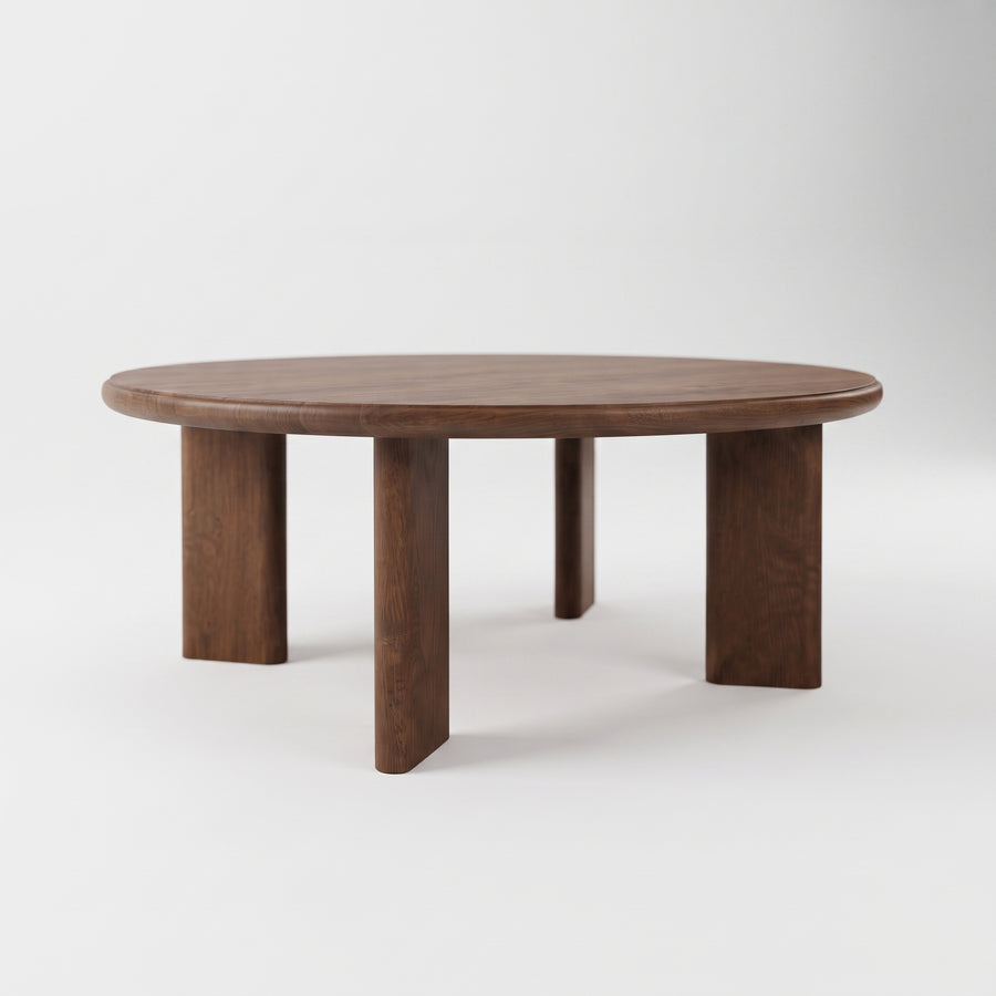 Liva Round Walnut Coffee Table | Scandinavian Modern Design