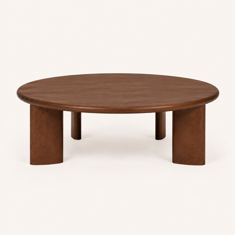 Liva Round Walnut Coffee Table | Scandinavian Modern Design