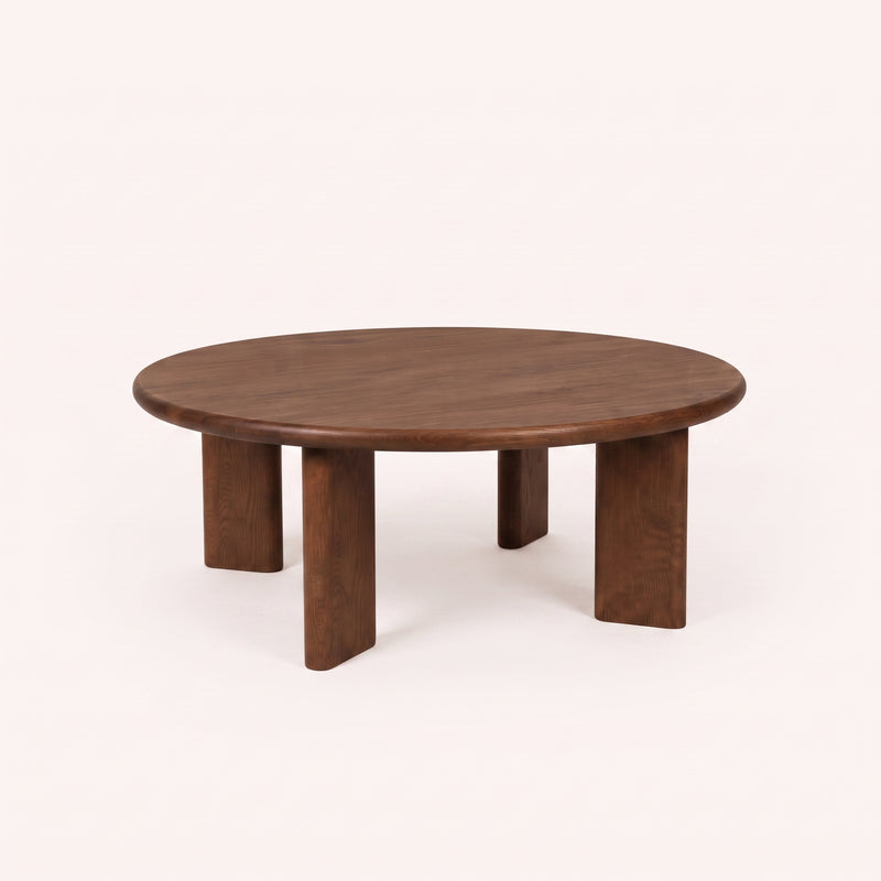 Liva Round Walnut Coffee Table | Scandinavian Modern Design
