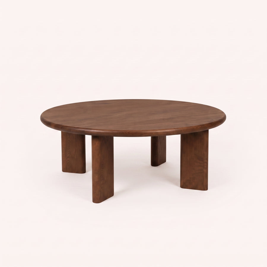 Liva Round Walnut Coffee Table | Scandinavian Modern Design