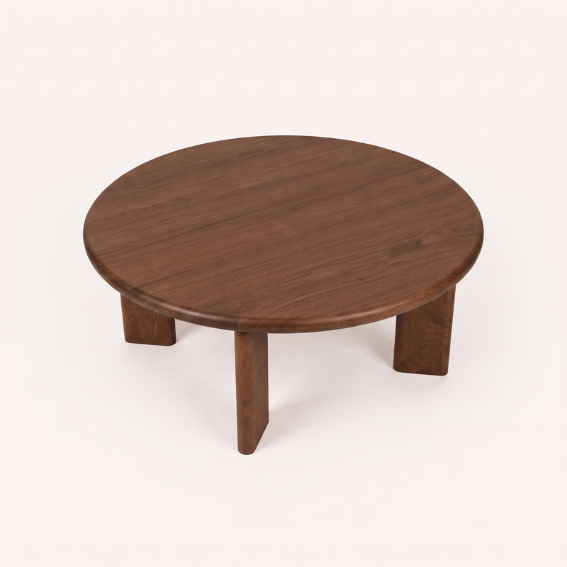 Liva Round Walnut Coffee Table | Scandinavian Modern Design
