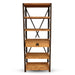 Side view of the Locke Narrow Bookshelf showcasing its slim profile and modern industrial style, ideal for tight spaces.