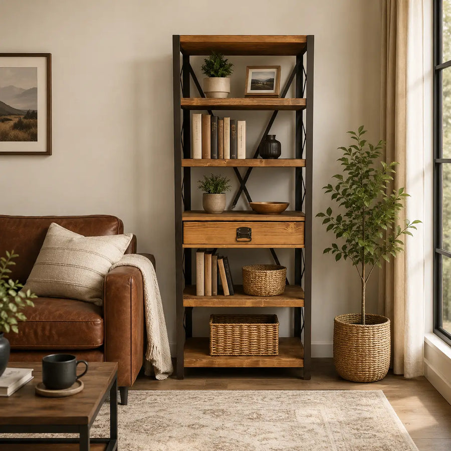 Locke Narrow Bookshelf | Tall Industrial Design.
