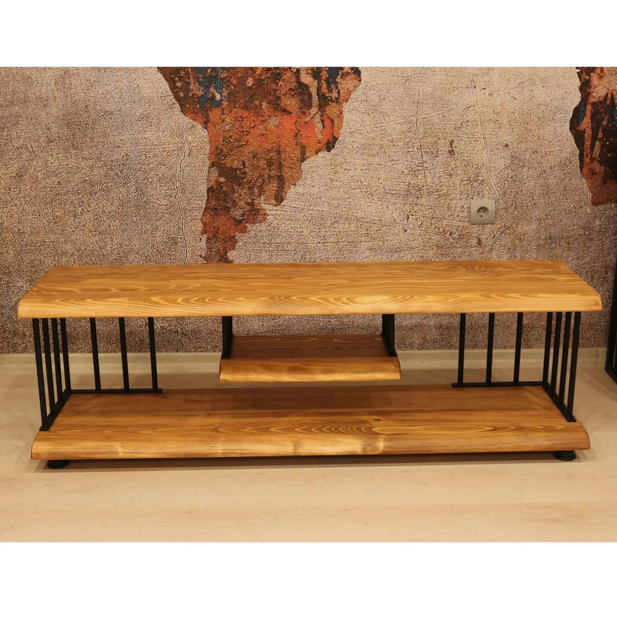 Fargo Solid Pine Wood TV Stand Mozilya