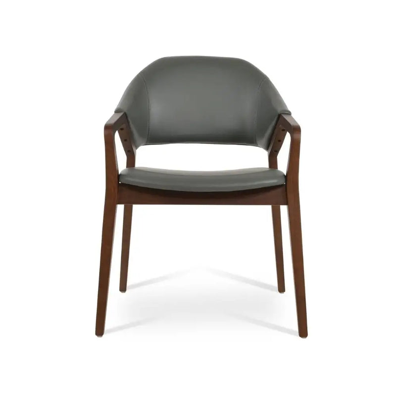 Loft Upholstered Armchair – Contemporary Wood Leg Design