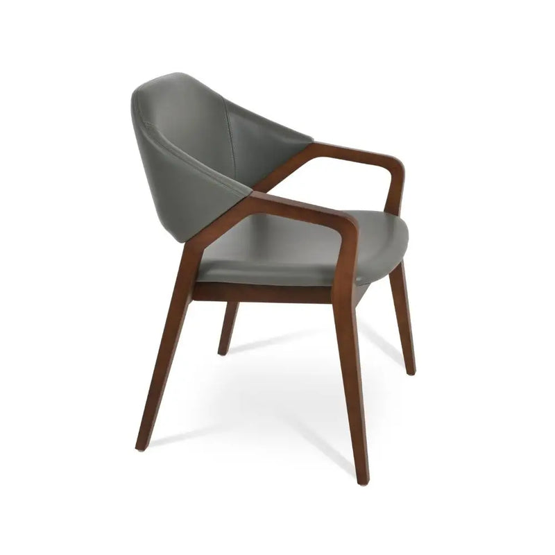 Loft Upholstered Armchair – Contemporary Wood Leg Design