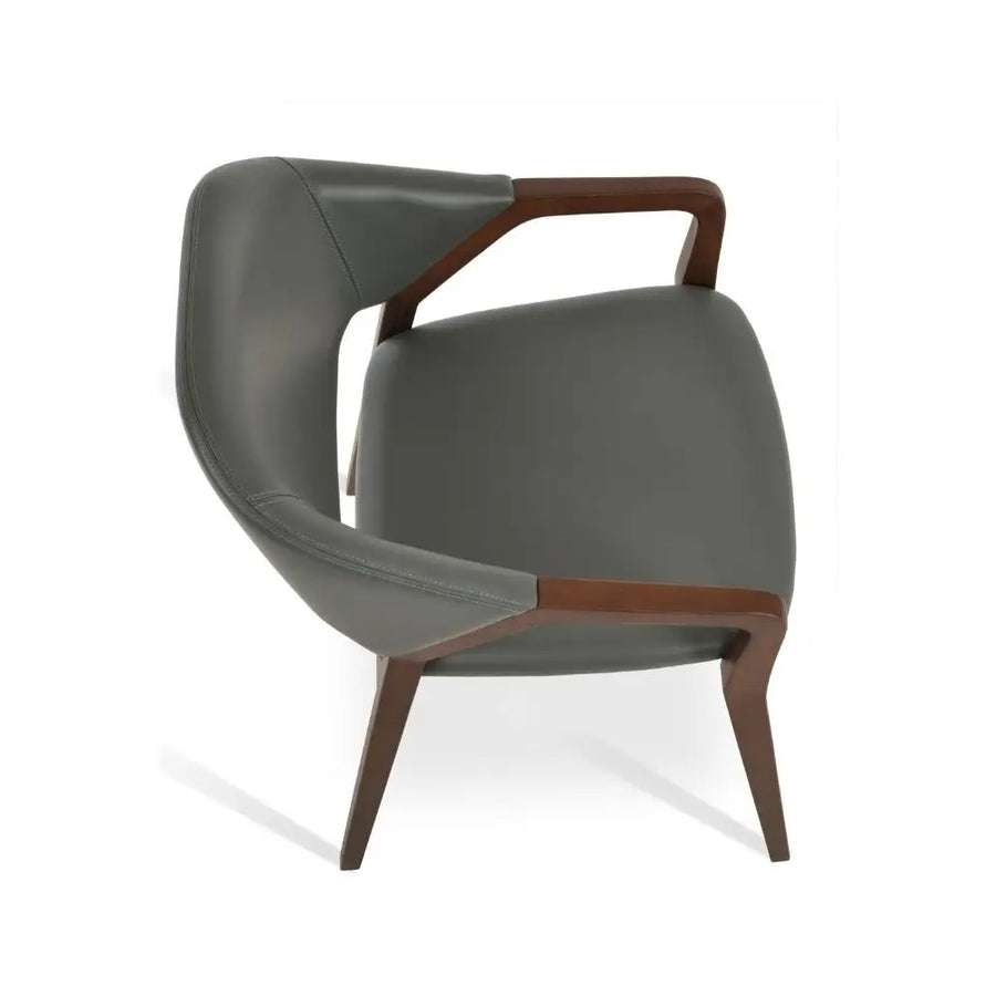 Loft Upholstered Armchair – Contemporary Wood Leg Design