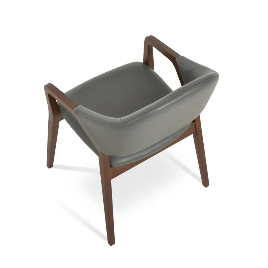 Loft Upholstered Armchair – Contemporary Wood Leg Design